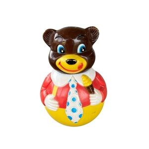 VTG Roly Poly Musical Chime Bear Toy The First Years Ice Cream 6” Patina Charm